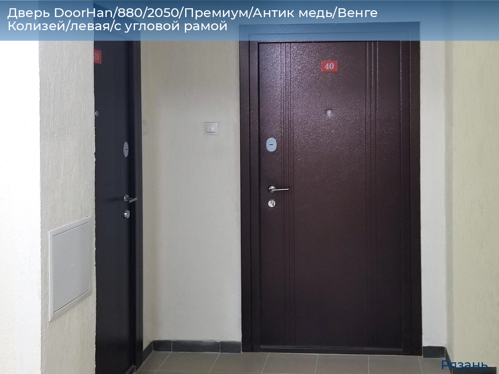 Дверь DoorHan/880/2050/Премиум/Антик медь/Венге Колизей/левая/с угловой рамой, ryazan.doorhan.ru