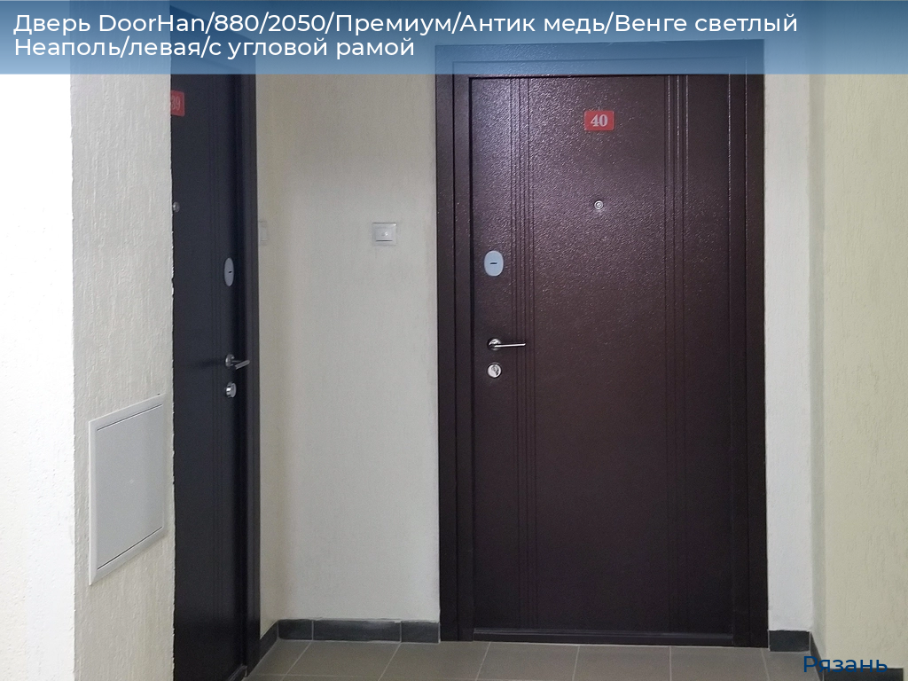 Дверь DoorHan/880/2050/Премиум/Антик медь/Венге светлый Неаполь/левая/с угловой рамой, ryazan.doorhan.ru