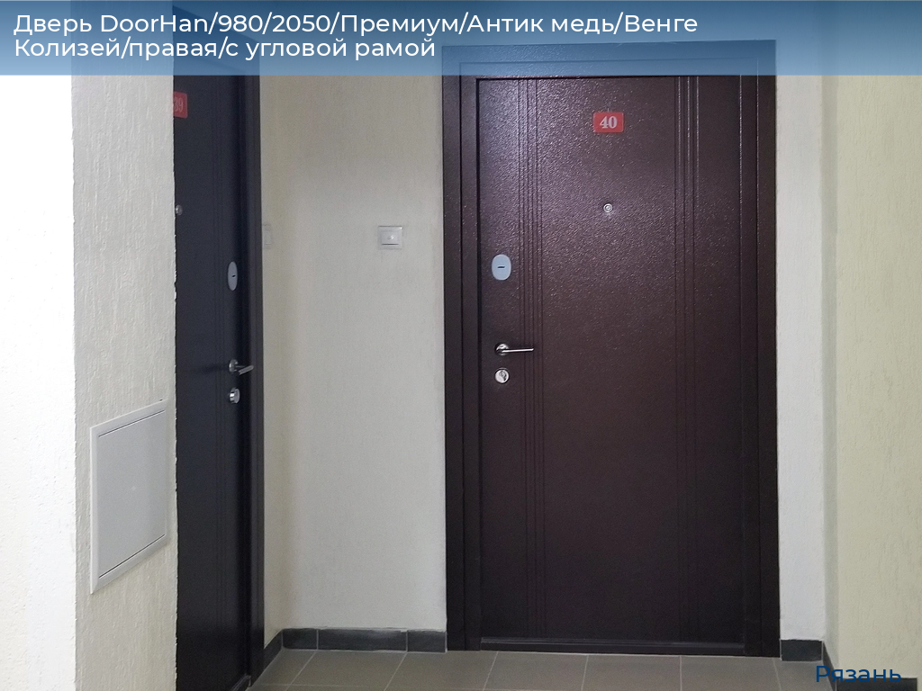 Дверь DoorHan/980/2050/Премиум/Антик медь/Венге Колизей/правая/с угловой рамой, ryazan.doorhan.ru
