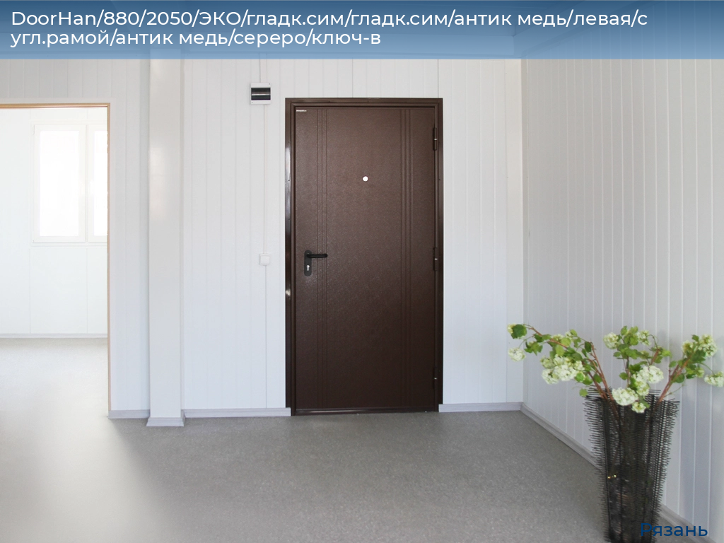 DoorHan/880/2050/ЭКО/гладк.сим/гладк.сим/антик медь/левая/с угл.рамой/антик медь/сереро/ключ-в, ryazan.doorhan.ru